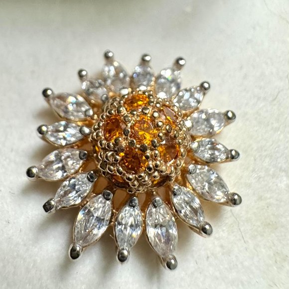 Suzanne Somers Gold and Silver Sunburst Earrings - Picture 3 of 4